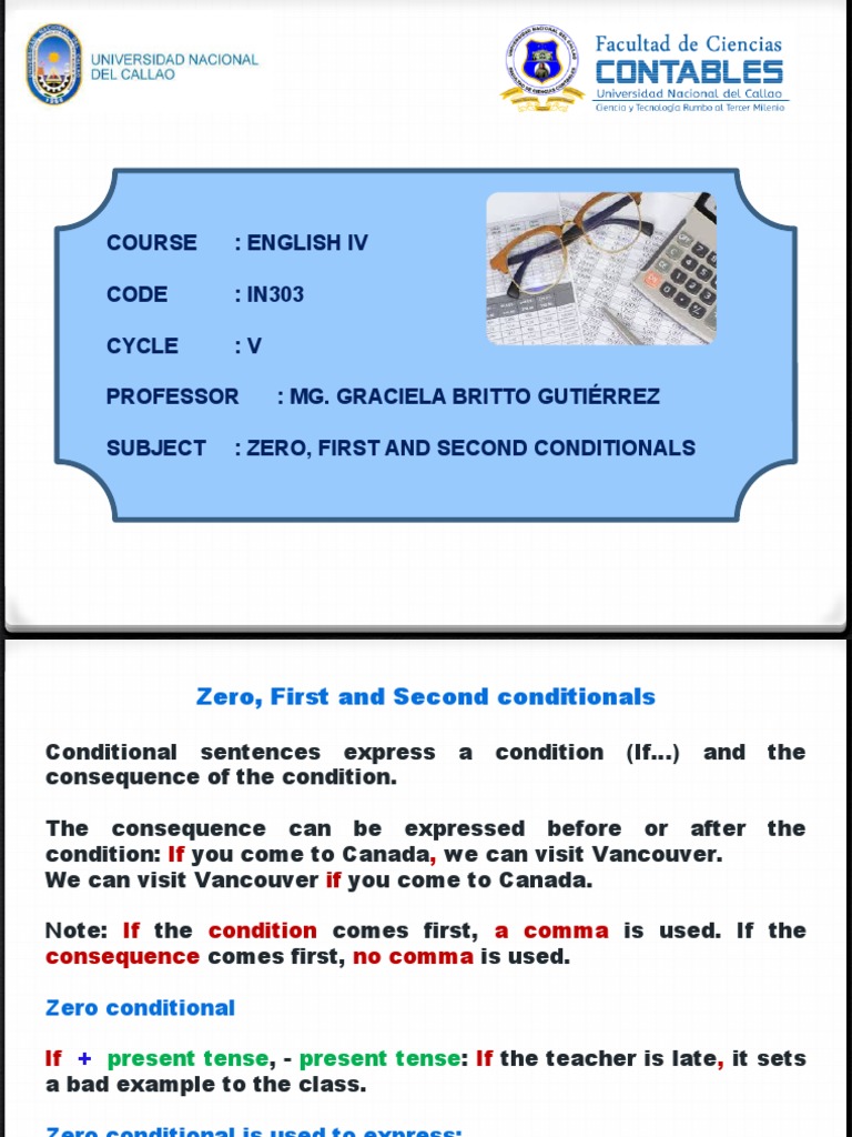 Zero, First and Second Conditionals | PDF | Grammar | Linguistic Morphology