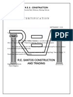 R.E.S. Construction Certification Letter for Painter Employment