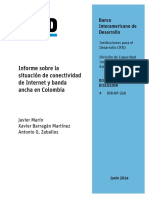 Informe Sobre La Situación de Conectividad de Internet y Banda Ancha en Colombia