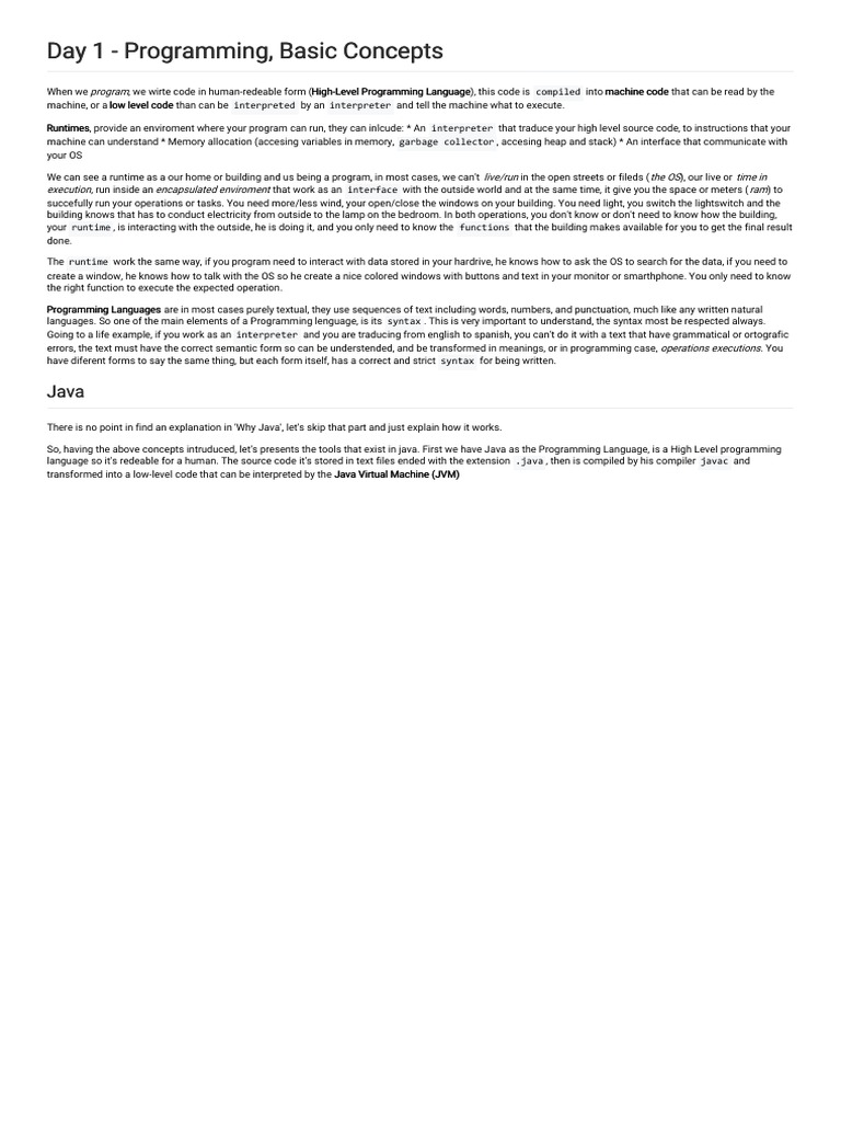 Day 1 - Programming, Basic Concepts Day 1 - Programming, Basic Concepts ...