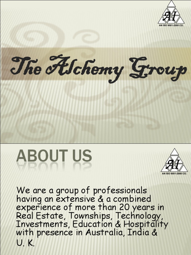 Alchemy Group: Real Estate & Investments | PDF | Business