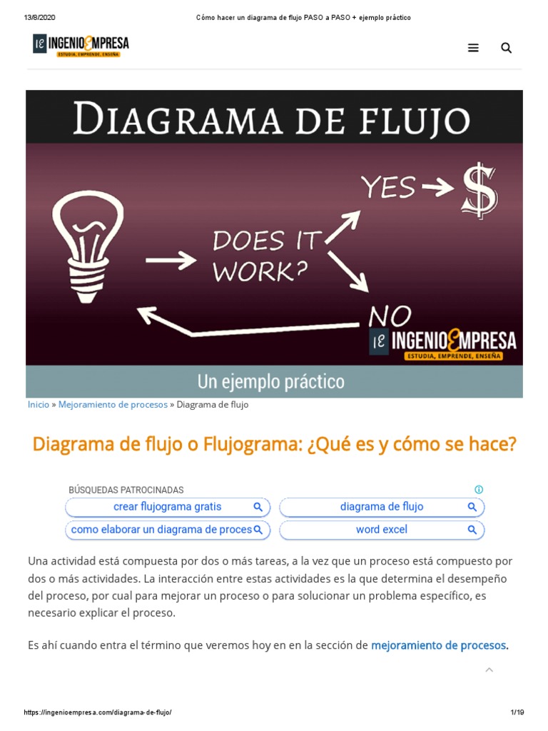 Cómo Hacer Un Diagrama de Flujo PASO A PASO + Ejemplo Práctico | PDF ...