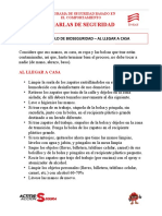 Charla de Seguridad - Cuidados Al Llegar A Casa