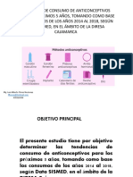 Tendencia para los 5 años de consumo de Anticonceptivos, 2014 al 2018