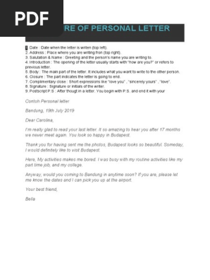 Personal Letter