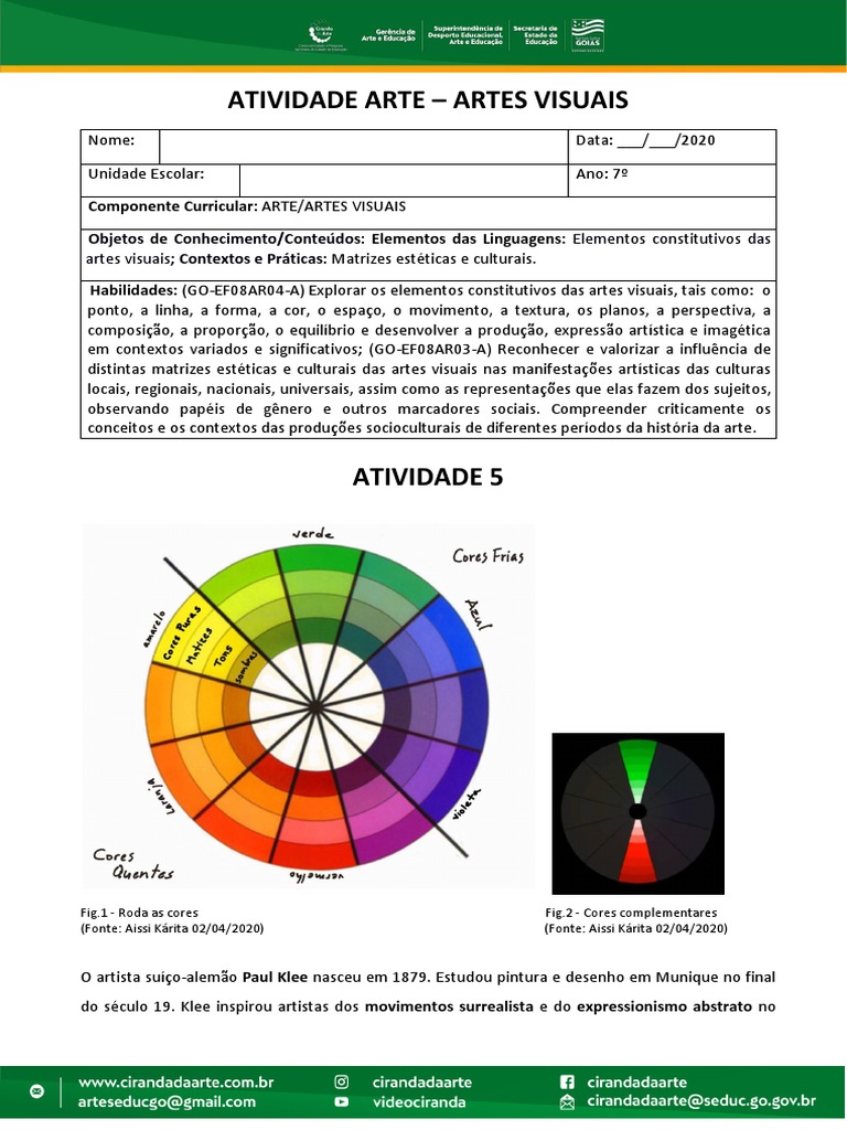 7 Atividade 5 PDF | PDF | Arte abstrata | Cor
