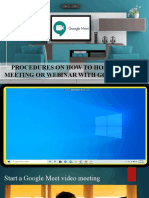 Research Presentation: Procedures On How To Host A Class Meeting or Webinar With Google Meet