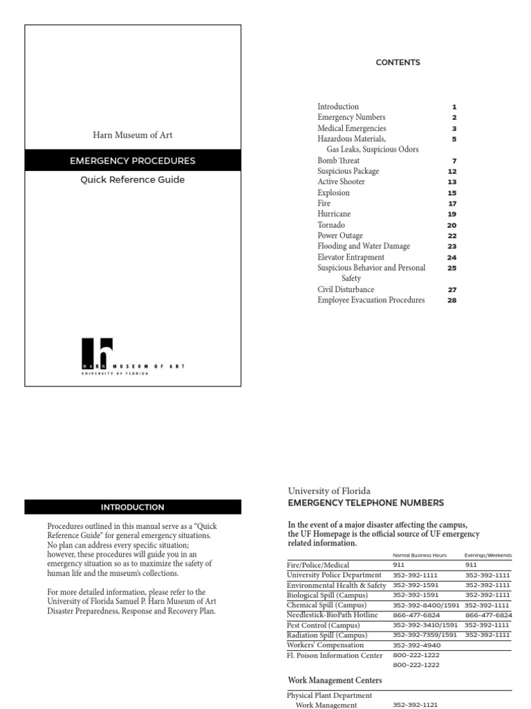 Emergency Procedures Quick Reference Guide PDF Emergency
