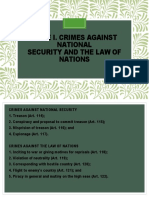 Title I. Crimes Against National Security and The Law of Nations