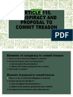 ARTICLE 115. Conspiracy and Proposal To Commit Treason