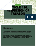 ARTICLE 116. Misprision of Treason