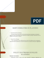 PNP Planning Responsibilities