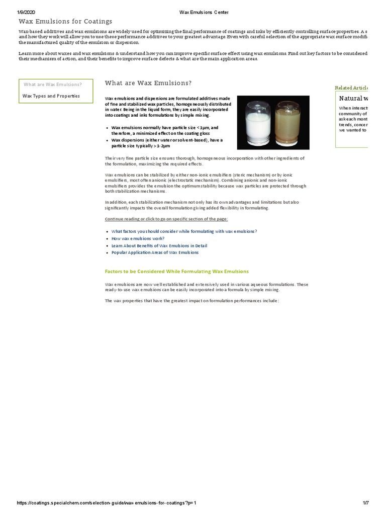 Optimizing Coatings Performance with Wax Emulsions Understanding