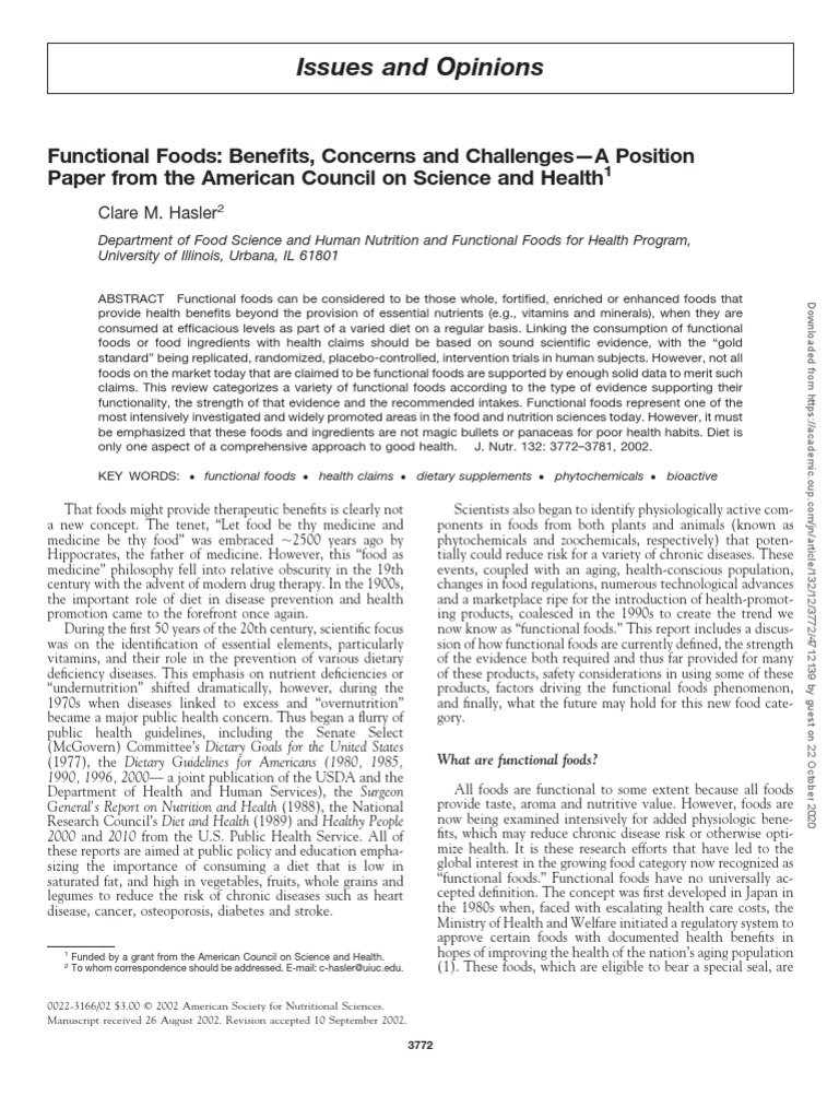 Functional Food | PDF | Docosahexaenoic Acid | Dietary Fiber