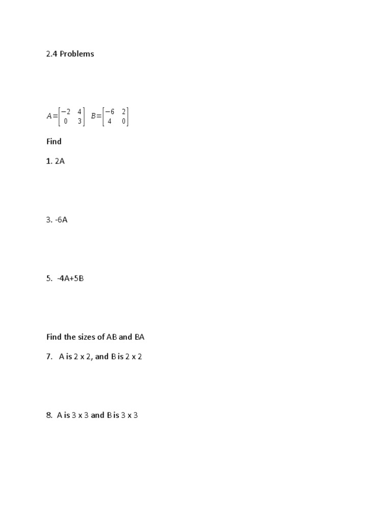 2.4 Problems | PDF