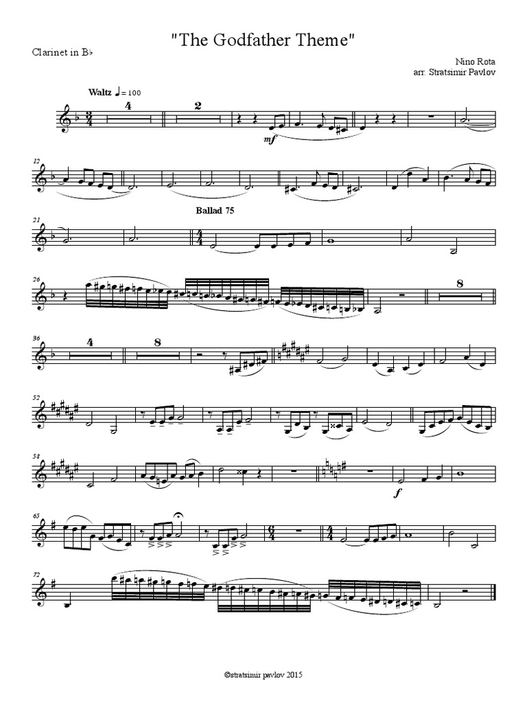 The Godfather Theme in BB Mus PDF