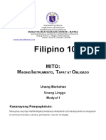FILIPINO 10 Q 1 Module 1