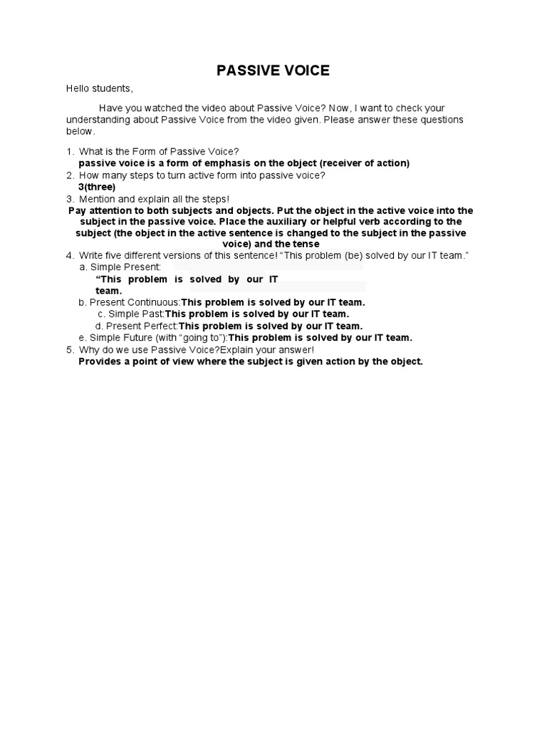 Passive Voice | PDF
