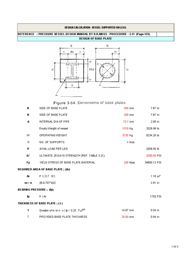 Leg Support Calculation PDF PDF Mechanics Civil Engineering