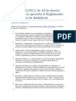 Decreto 73decreto 73-2012, de 20 de Marzo, Por El Que Se Aprueba El Reglamento de Residuos de Andalucía.