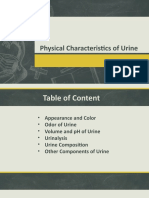 Physical Characteristics of Urine