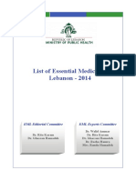 List of Essential Medicines Lebanon - 2014: EML Experts Committee EML Editorial Committee