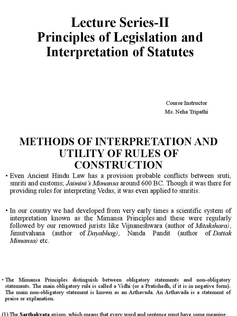 Principles of Statutory Interpretation | PDF | Government Information ...