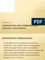 ADMINISTRASI BAGI PEMBANGUNAN NASIONAL Dan Daerah