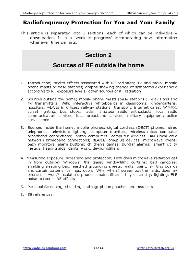 Section 2 Sources of RF Outside The Home: Radiofrequency Protection For ...