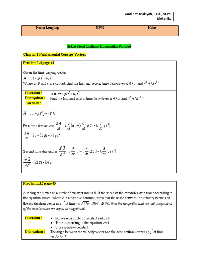 A=iαt + jβ t kγ t α, β γ dA/dt d A/dt - A=iαt + jβ t kγ t dA/dt d A/dt ...
