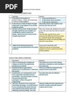 Summary of Quizzes