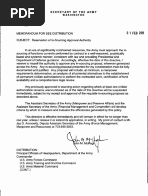 Army Memo