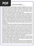 Texto - Afinal o que é ser cidadão