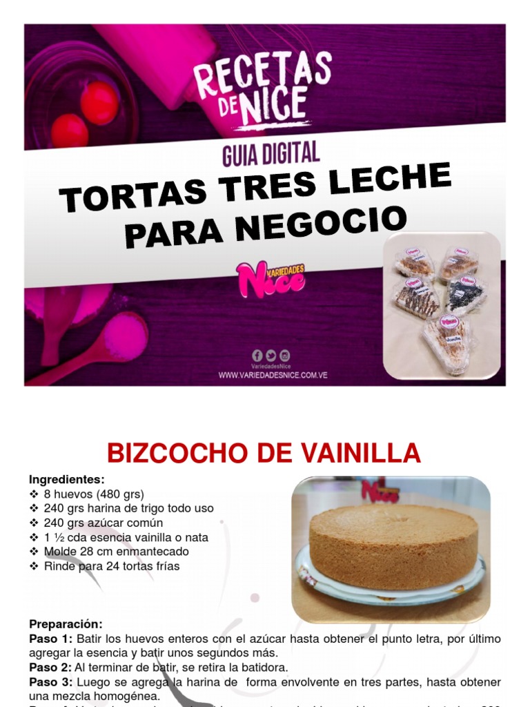 Guia Torta Tres Leche Crema Chocolate