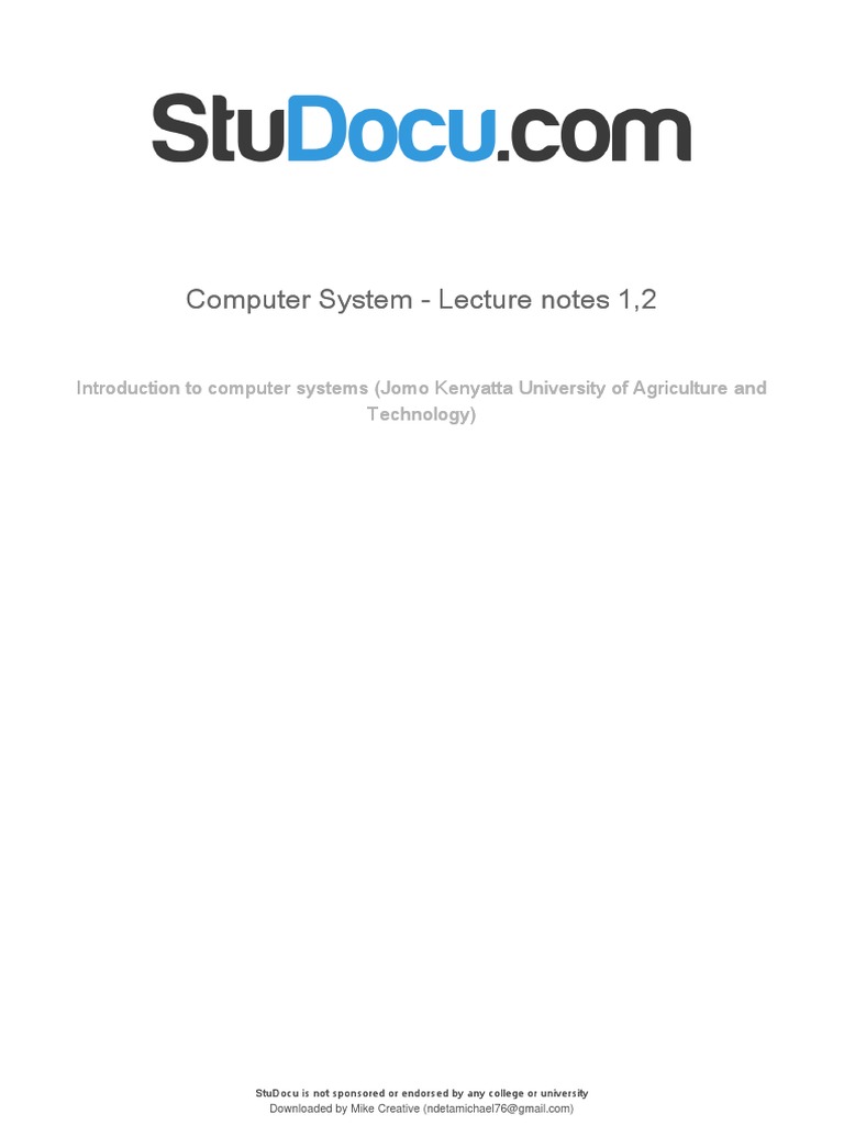 Computer System Lecture Notes 12 PDF | PDF | Printer (Computing ...