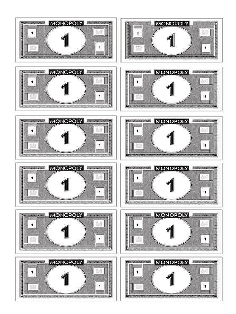 Plantillas para Imprimir Dinero Monopolio | PDF, image size:768x1024