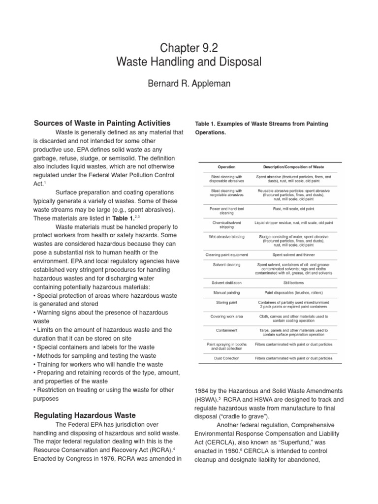 Waste Handling and Disposal Bernard R. Appleman PDF Resource