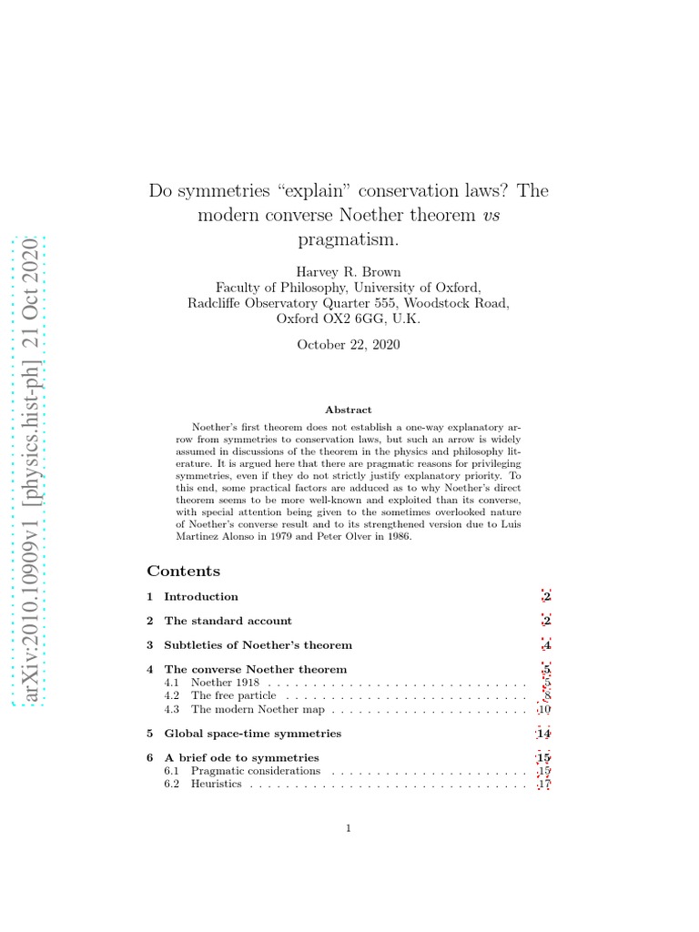 2010 10909 PDF | PDF | Lagrangian Mechanics | Noether's Theorem