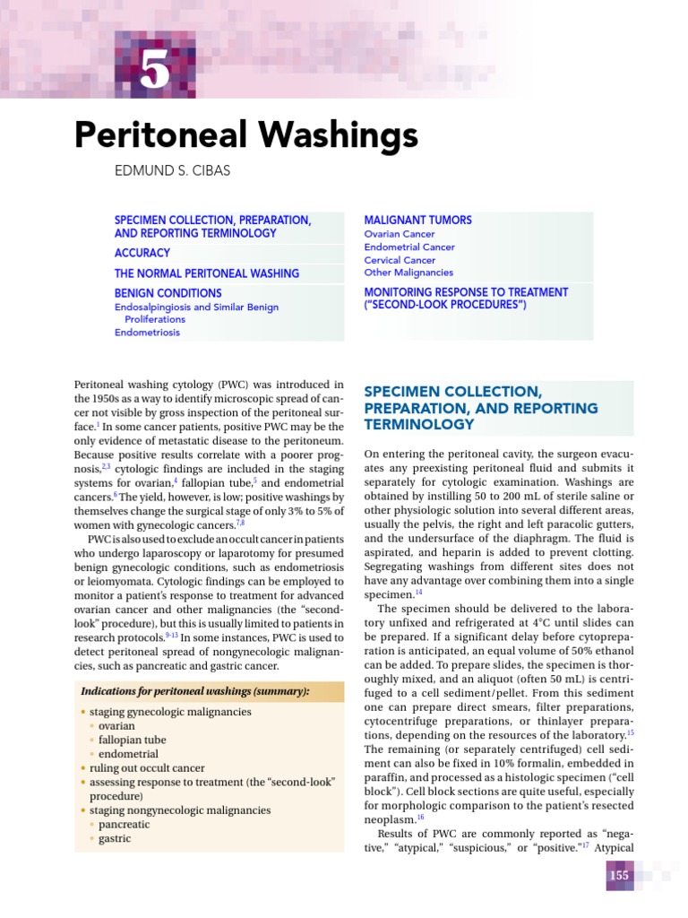 5 Peritoneal Washings | PDF | Ovarian Cancer | Metastasis