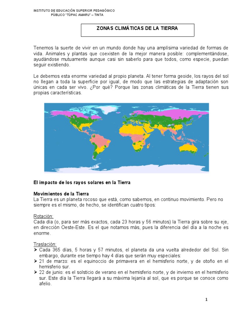 Zonas Climáticas de la Tierra para Niños | PDF | Clima templado | Tierra