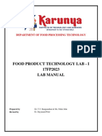 Food Product Technology Lab - I 17FP2023 Lab Manual
