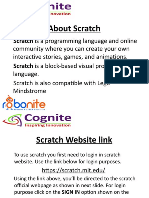 Creating Scratch Login 