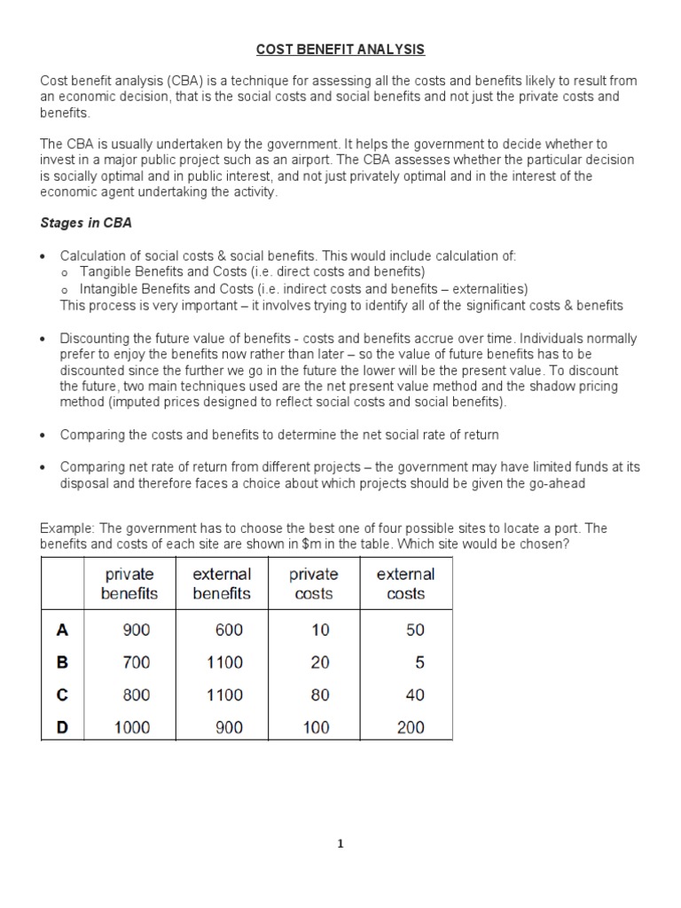 Cost Benefit Analysis | PDF | Cost–Benefit Analysis | Discounting