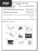 Kendriya Vidyalaya NMR Ncert Class: III ENGLISH Lesson: Good Morning (Poem) Competency: Vocabulary