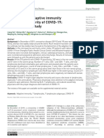 Dysfunction of Adaptive Immunity Is Related To Severity of COVID-19: A Retrospective Study