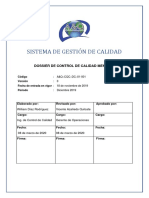 Dossier de Calidad - Dic 2019 Rev. 0 PDF