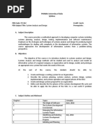 Syllabus - System Analysis and Design