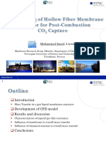 CFD Modeling of Hollow Fiber Membrane Contactor For Post-Combustion CO Capture