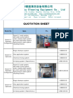 Leisu Cleaning Equipment Quotation Sheet