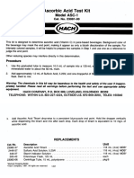 Ascorbic Acid Test Kit Manual, Model ASC-1, Drop Count Titration